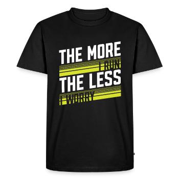 The more I run, the less I worry - Men's Premium Organic T-Shirt - black - Front - Nico (187cm)