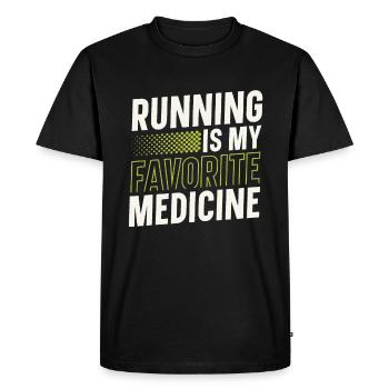 La course à pied est mon médicament préféré - T-shirt Premium bio Homme - noir - Devant - Nico (187cm)
