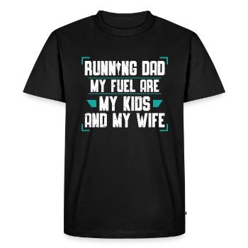 Mon carburant, ce sont mes enfants - T-shirt Premium bio Homme - noir - Devant - Nico (187cm)