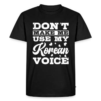 My Korean Voice Korean Beloved - Men's Premium Organic T-Shirt - black - Front - Nico (187cm)
