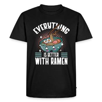 Tout va mieux avec les amateurs de ramen Japon - T-shirt Premium bio Homme - noir - Devant - Nico (187cm)