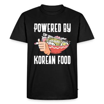 Powered By Korean Food Korean - Men's Premium Organic T-Shirt - black - Front - Nico (187cm)