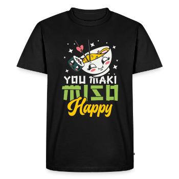 Vous Maki Miso Happy Ramen Lover Japon - T-shirt Premium bio Homme - noir - Devant - Nico (187cm)
