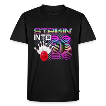 Frapper dans 26 Bowling Bowler 26e anniversaire - T-shirt Premium bio Homme - noir - Devant - Nico (187cm)