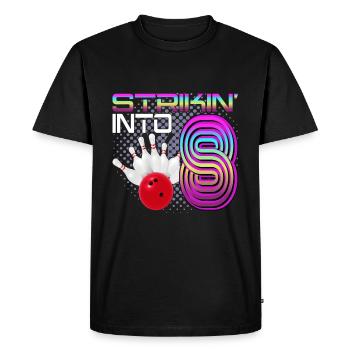 Striking Into 8 Bowling Bowler 8th Birthday - Men's Premium Organic T-Shirt - black - Front - Nico (187cm)