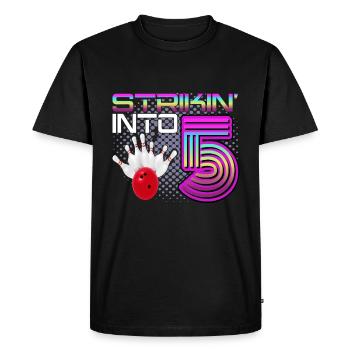 Hitting In 5 Bowling Bowlers 5th Birthday Party - Men's Premium Organic T-Shirt - black - Front - Nico (187cm)