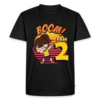 Boom J’ai 2 | Birthday Girl | Fête d’anniversaire 2nd - T-shirt Premium bio Homme - noir - Devant - Nico (187cm)