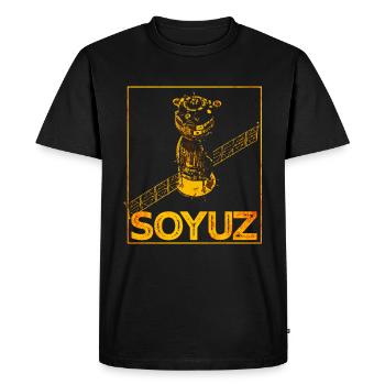 Soyuz spaceship Soviet Union - Men's Premium Organic T-Shirt - black - Front - Nico (187cm)