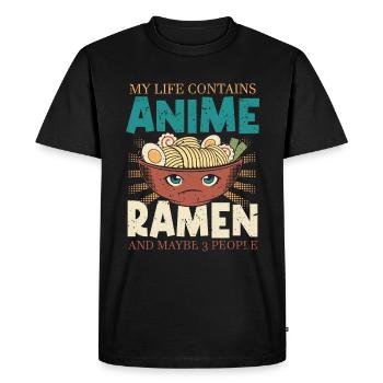 My Life contient des ramen animés et des personnes du 3 mai - T-shirt Premium bio Homme - noir - Devant - Nico (187cm)
