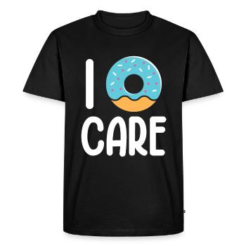 I Donut Care | Donut Lover Tshirt | Drôle de beignet - T-shirt Premium bio Homme - noir - Devant - Nico (187cm)