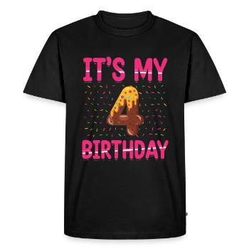 C’est mon 4e anniversaire | Sprinkles Thématique - T-shirt Premium bio Homme - noir - Devant - Nico (187cm)