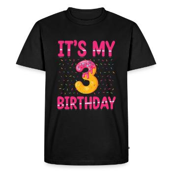 C’est mon 3e anniversaire | | du thème Sprinkles - T-shirt Premium bio Homme - noir - Devant - Nico (187cm)