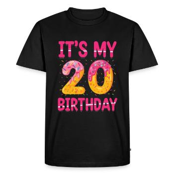 C’est mon 20e anniversaire | Saupoudrer des | à thème - T-shirt Premium bio Homme - noir - Devant - Nico (187cm)