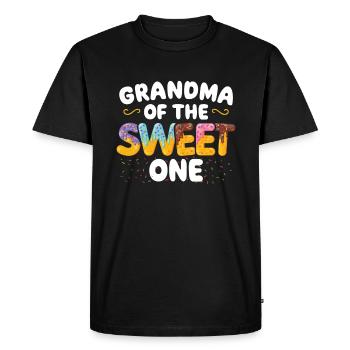 Grand-mère La Douce A | | d’anniversaire familial correspondant - T-shirt Premium bio Homme - noir - Devant - Nico (187cm)