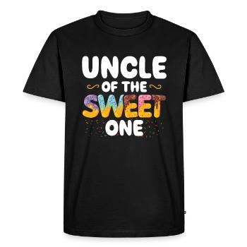 Oncle The Sweet One | Anniversaire familial correspondant - T-shirt Premium bio Homme - noir - Devant - Nico (187cm)