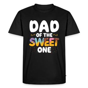 Papa Le Doux | Anniversaire familial correspondant - T-shirt Premium bio Homme - noir - Devant - Nico (187cm)