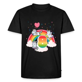 8ème anniversaire Rainbow Unicorn Thème Anniversaire - T-shirt Premium bio Homme - noir - Devant - Nico (187cm)