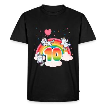 10ème anniversaire Dabbing Llama Licorne Paresseux | dixième - T-shirt Premium bio Homme - noir - Devant - Nico (187cm)
