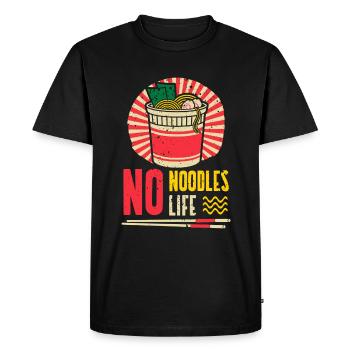 Pas de vie | sans nouilles amateurs de ramen | Japon - T-shirt Premium bio Homme - noir - Devant - Nico (187cm)