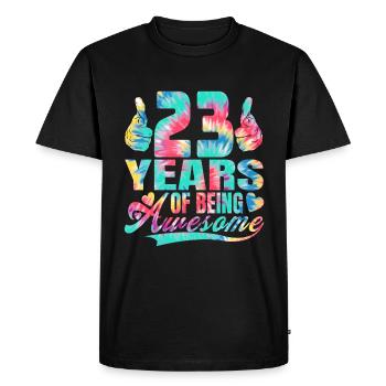 23rd birthday or anniversary 23 years of being - Men's Premium Organic T-Shirt - black - Front - Nico (187cm)