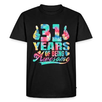31st birthday or anniversary 31 years of being - Men's Premium Organic T-Shirt - black - Front - Nico (187cm)