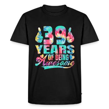 39th birthday or anniversary 39 years of being - Men's Premium Organic T-Shirt - black - Front - Nico (187cm)