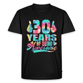 30e anniversaire ou anniversaire 30 ans d’existence - T-shirt Premium bio Homme - noir - Devant - Nico (187cm)