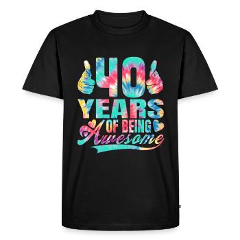 40e anniversaire ou anniversaire 40 ans d’existence - T-shirt Premium bio Homme - noir - Devant - Nico (187cm)