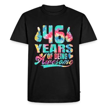46e anniversaire ou anniversaire 46 ans d’existence - T-shirt Premium bio Homme - noir - Devant - Nico (187cm)