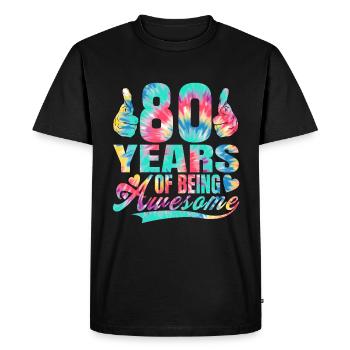 80e anniversaire ou anniversaire 80 ans d’existence - T-shirt Premium bio Homme - noir - Devant - Nico (187cm)