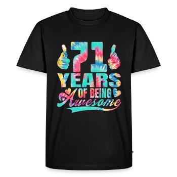 71st birthday or anniversary 71 years of being - Men's Premium Organic T-Shirt - black - Front - Nico (187cm)