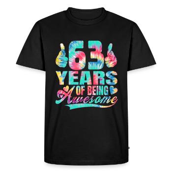 63e anniversaire ou anniversaire 63 ans d’existence - T-shirt Premium bio Homme - noir - Devant - Nico (187cm)
