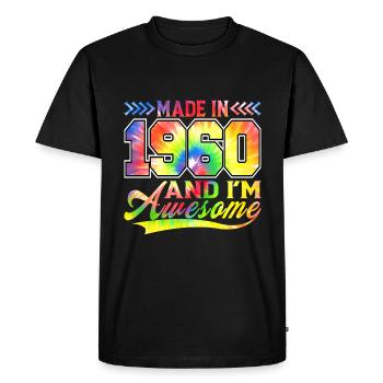 Fabriqué en 1960 et je suis génial spectre de couleurs - T-shirt Premium bio Homme - noir - Devant - Nico (187cm)