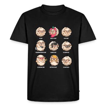 Word game sheep unschaf flock of sheep funny sheep - Men's Premium Organic T-Shirt - black - Front - Nico (187cm)