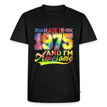 Fabriqué en 1975 et je suis un spectre de couleurs génial - T-shirt Premium bio Homme - noir - Devant - Nico (187cm)