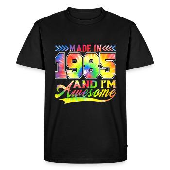 Fabriqué en 1985 et je suis un spectre de couleurs génial - T-shirt Premium bio Homme - noir - Devant - Nico (187cm)
