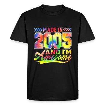 Fabriqué en 2005 et je suis un spectre de couleurs génial - T-shirt Premium bio Homme - noir - Devant - Nico (187cm)