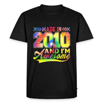 Fabriqué en 2010 et je suis un spectre de couleurs génial - T-shirt Premium bio Homme - noir - Devant - Nico (187cm)