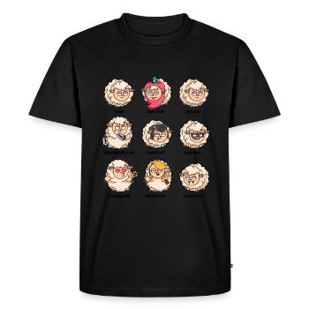Word game sheep unschaf flock of sheep funny sheep - Men's Premium Organic T-Shirt - black - Front - Nico (187cm)