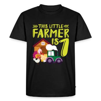 Ce petit agriculteur est 1 ferme thématique - T-shirt Premium bio Homme - noir - Devant - Nico (187cm)