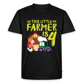 Ce petit agriculteur est 4 ferme plus thématique - T-shirt Premium bio Homme - noir - Devant - Nico (187cm)