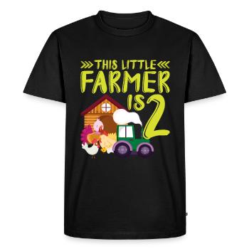 Ce petit agriculteur est 2 ferme plus thématique - T-shirt Premium bio Homme - noir - Devant - Nico (187cm)