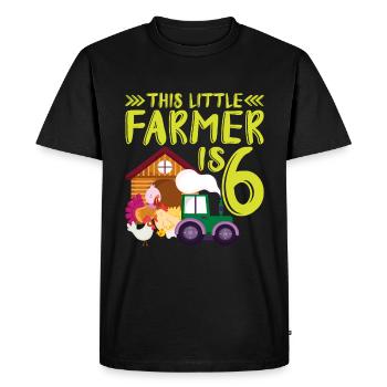Ce petit agriculteur est 6 ferme plus thématique - T-shirt Premium bio Homme - noir - Devant - Nico (187cm)