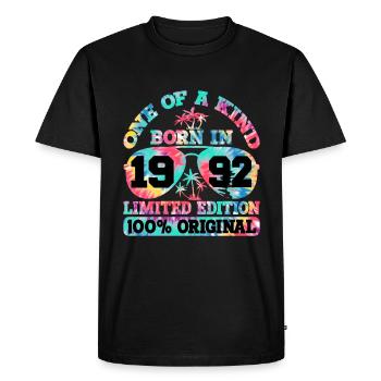 Unique Born 1992 Limited Edition - Men's Premium Organic T-Shirt - black - Front - Nico (187cm)
