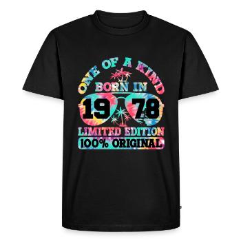 Unique Born 1978 Édition Limitée - T-shirt Premium bio Homme - noir - Devant - Nico (187cm)