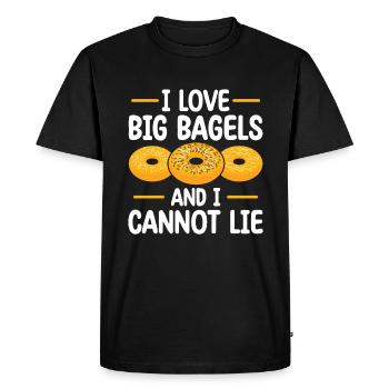 J’aime les bagels et je ne peux pas mentir | - T-shirt Premium bio Homme - noir - Devant - Nico (187cm)