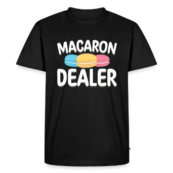 Macaron Dealer | Bake Tshirt | Pastry lovers - Men's Premium Organic T-Shirt - black - Front - Nico (187cm)