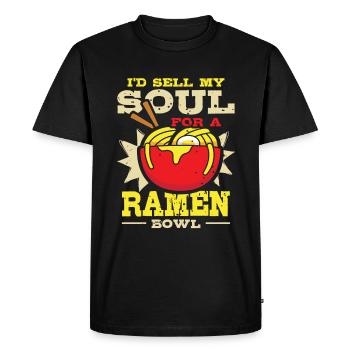 Vendre mon âme pour ramen bowl | | de chemise Ramen Lover - T-shirt Premium bio Homme - noir - Devant - Nico (187cm)