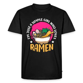 Je suis juste une fille simple qui aime ramen | Ramen - T-shirt Premium bio Homme - noir - Devant - Nico (187cm)