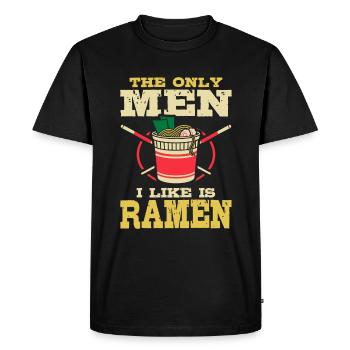 Le seul homme que j’aime est Ramen | Chemise Ramen Lover - T-shirt Premium bio Homme - noir - Devant - Nico (187cm)